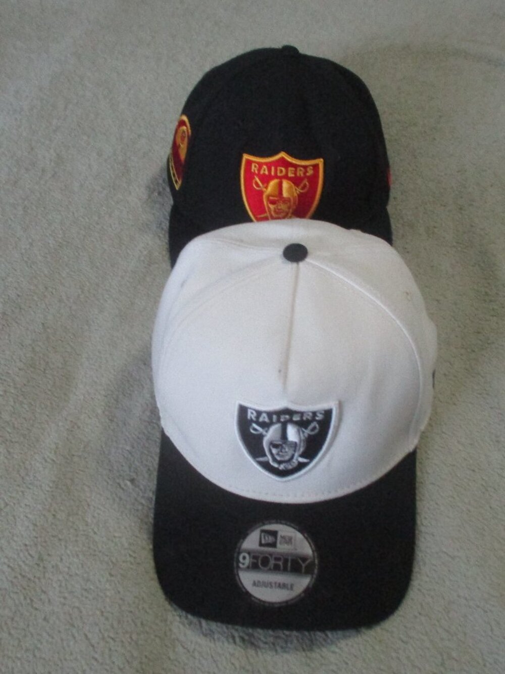 2 New Era Raiders Football Hats 1 Adjustable 1 Fitted